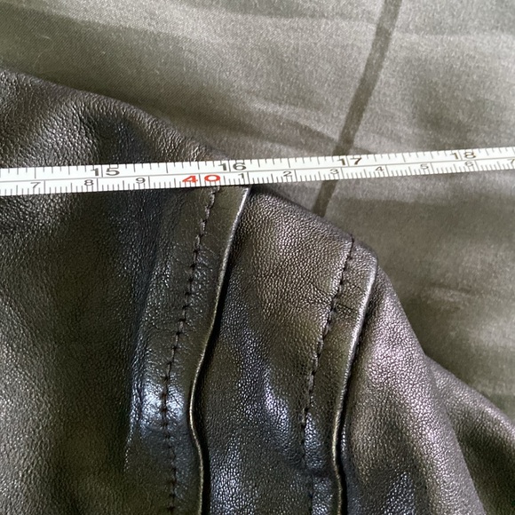 All Saints black leather jacket, slim fit, size large - Picture 12 of 16